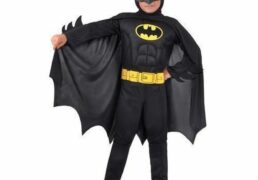 Costume Batman C/muscoli Nero 8-10 Anni