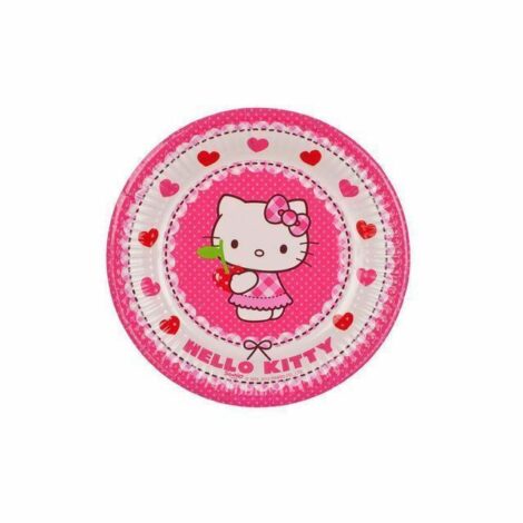 Piatto Cm.20 Pz.8 Hello Kitty Hearts