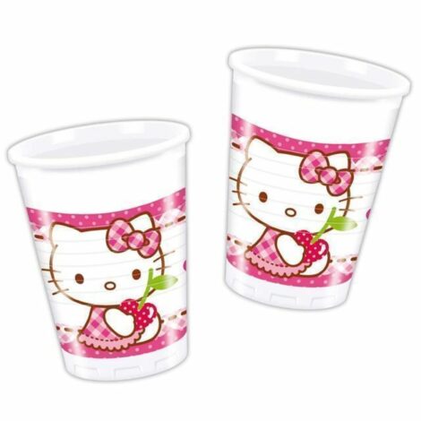 Bicchiere Plast. Pz.8 Hello Kitty Hearts