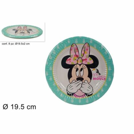 Piatti Carta 8pz 19.5 Cm Minnie Tropical