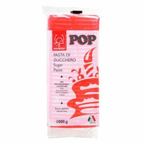 Pasta Zucchero 1kg Pop Rosso Fuoco