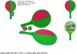 Racchette Set 2 Pz + 2 Palline