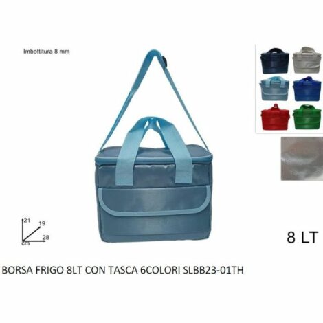 Borsa Frigo 8lt Con Tasca 6 Colori