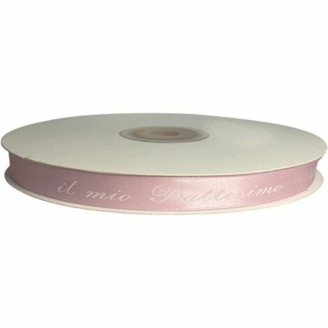 Nastro Battesimo 10mm 50mt Rosa