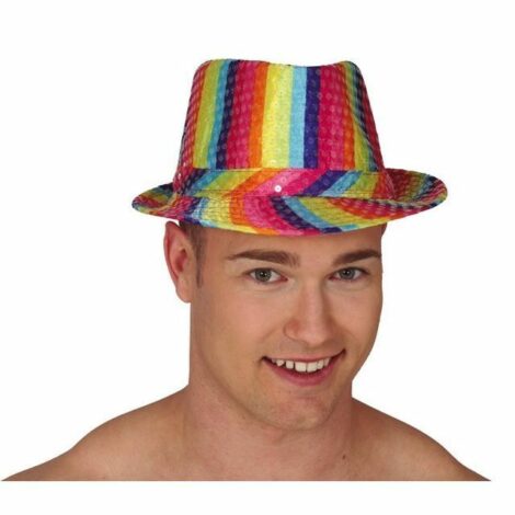 Cappello Gangster Paillettes Multicolore