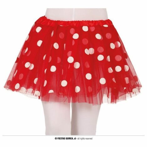 Tutu Rosso Con Pois Bianchi 30 Cm