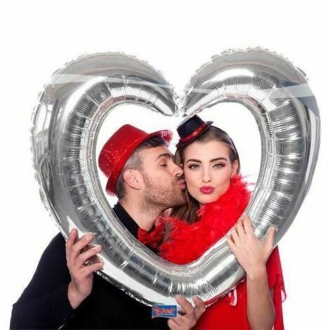 Palloncino Mylar 80x75cm Cuore Foto Arg.