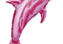 Palloncino Delfino Rosa Plastica C/asta