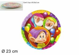 Piatti Carta 8pz 23cm Seven Dwarfs Party