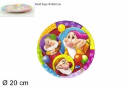 Piatti Carta 8pz 20cm Seven Dwarfs Party