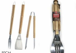 Set 3 Pz Bbq Manico Legno