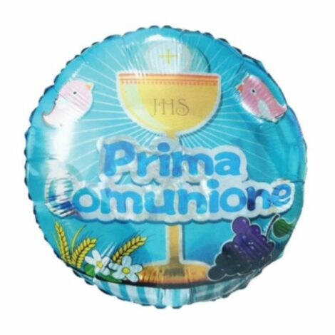 Pallone Mylar Comunione Azzurro 45cm