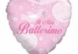 Palloncino Il Mio Battesimo Rosa Cuore