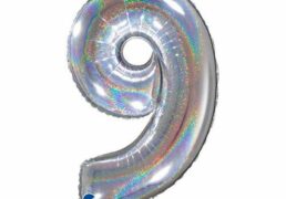 Palloncino Mylar N. 9 Argento 40 101cm