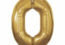 Palloncino Mylar N. 0 Oro Mega 40  101cm