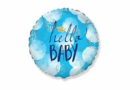 Palloncino Mylar Hello Baby Boy Tondo