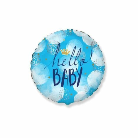 Palloncino Mylar Hello Baby Boy Tondo