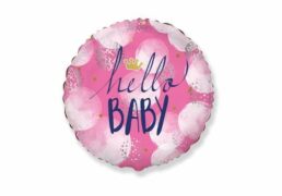 Palloncino Mylar Hello Baby Girl Tondo