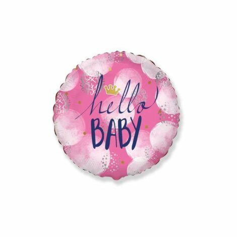 Palloncino Mylar Hello Baby Girl Tondo